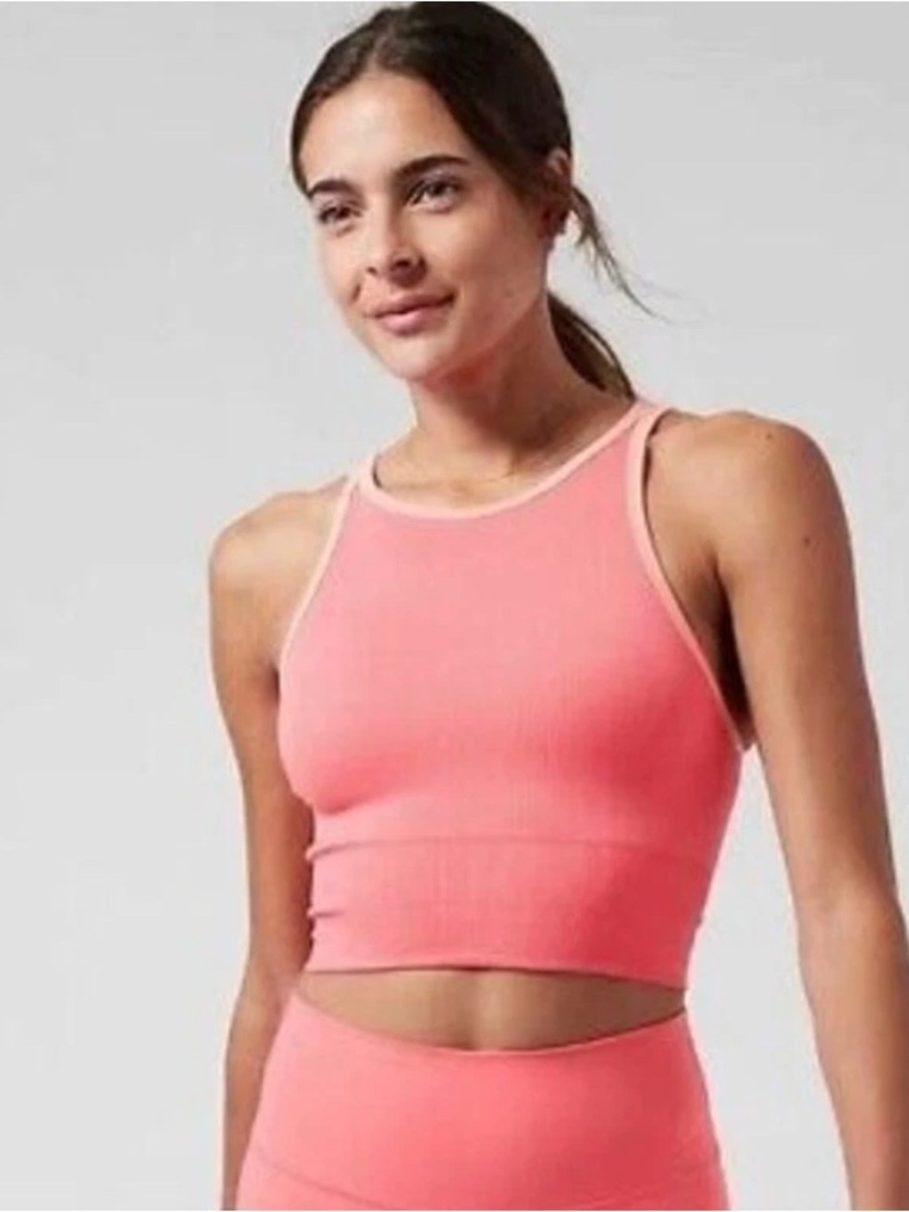 ⚡️2 for $30 Athleta Coral Pink Seamless Scoop Bralette Athletic Bra Top